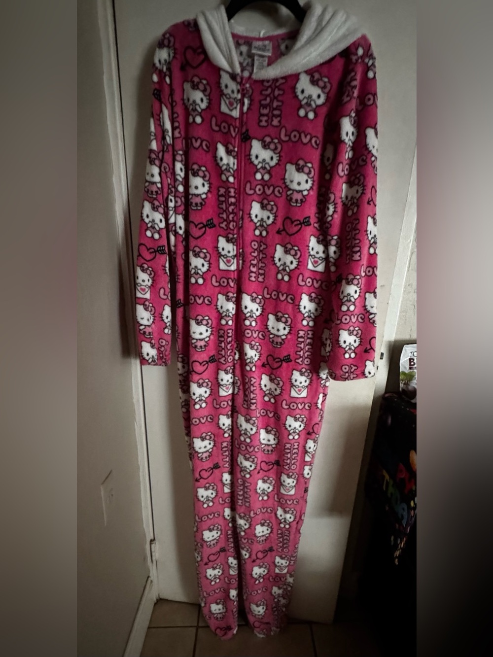 Hello Kitty Pink Hooded women's Pajama Onesie size x-large